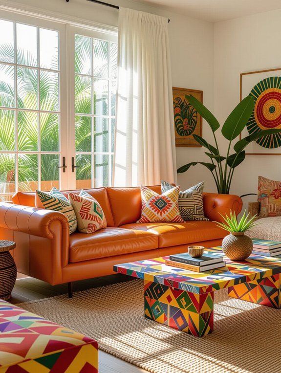 tropical paradise living room