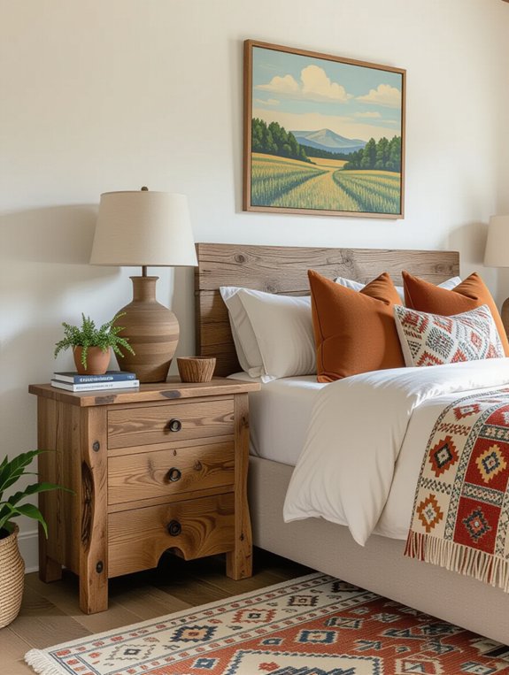 unique eclectic wooden nightstands
