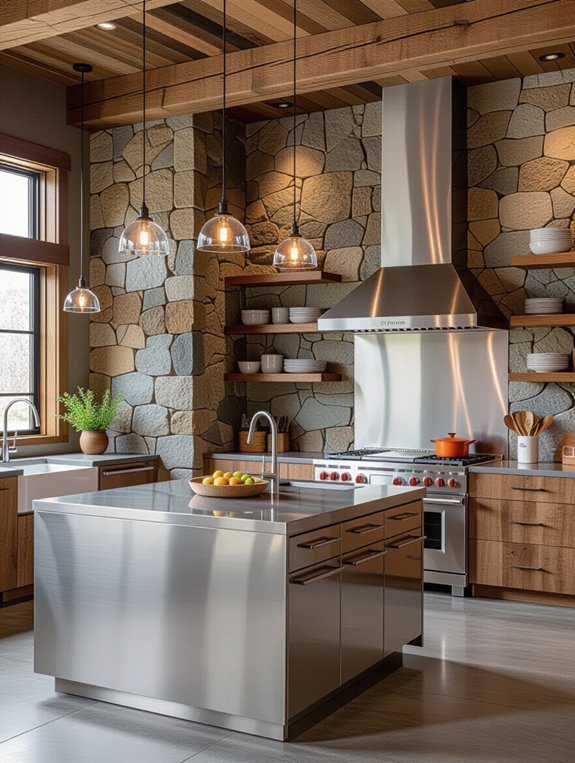 unique stone patterns enhance kitchens