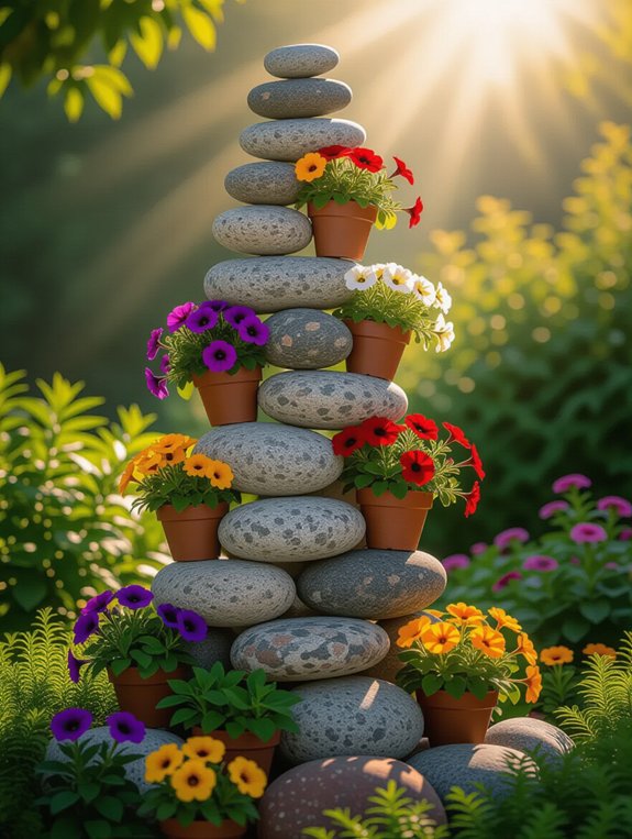 vertical flower pot display