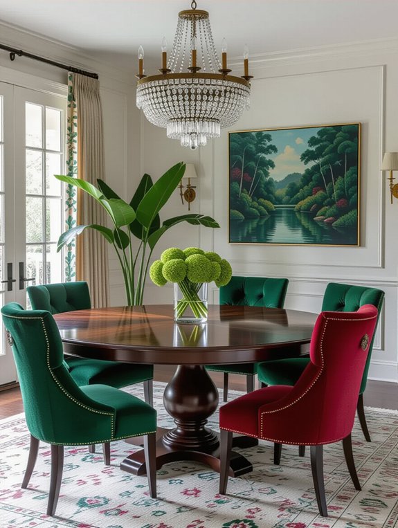 vibrant accents enhance warmth