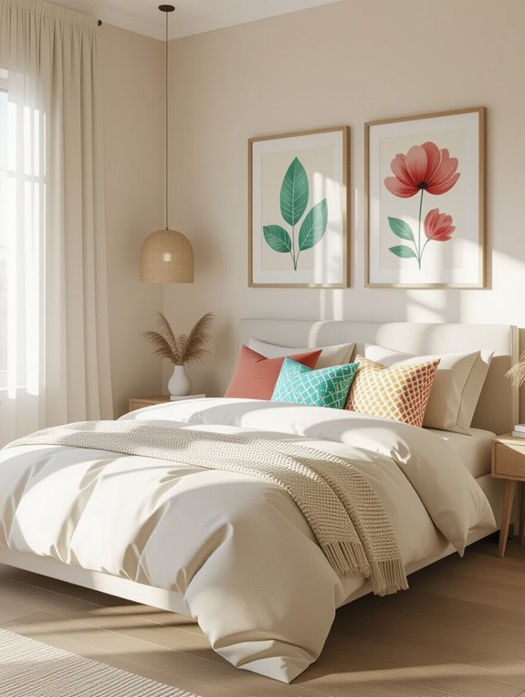 vibrant accents for beige