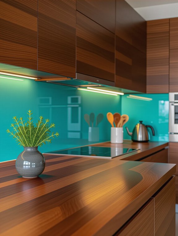 vibrant backsplashes dark countertops