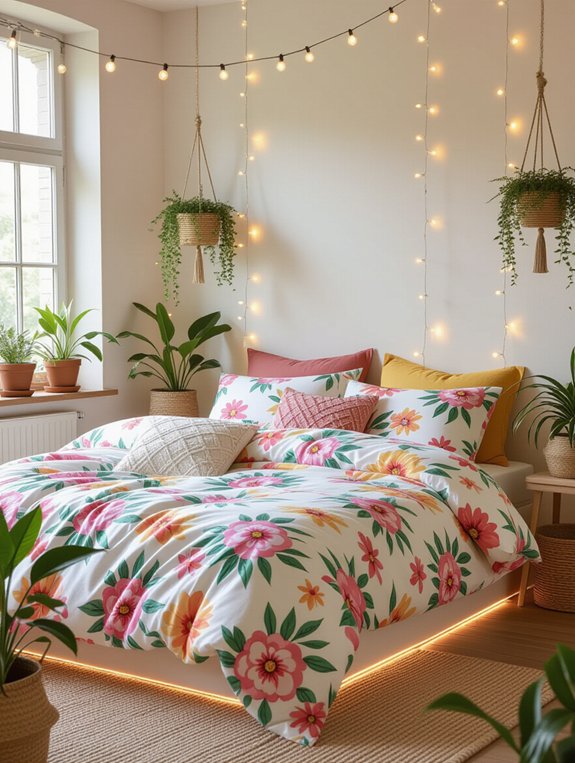 vibrant bohemian bedding glow