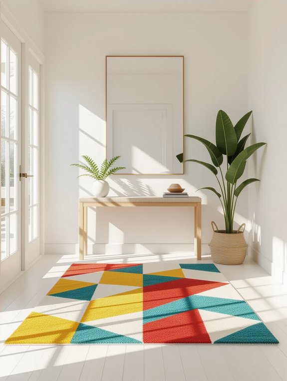 vibrant colors enhance entryway