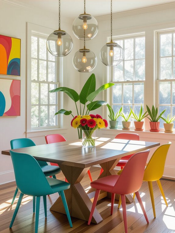 vibrant eclectic dining design