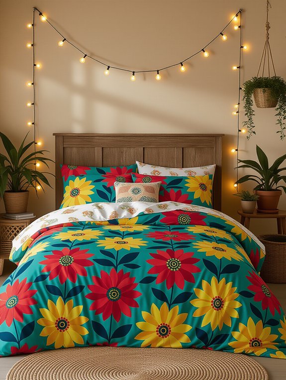 vibrant floral bedroom comforters