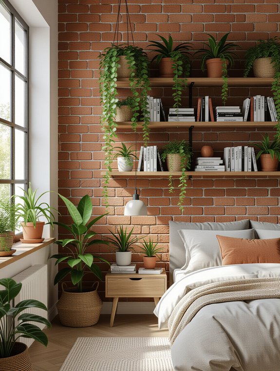 vibrant greenery with books