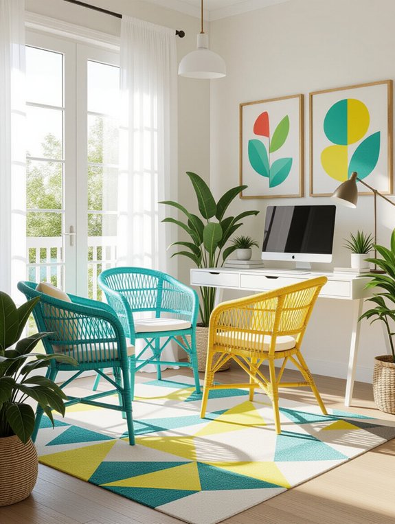 vibrant home office decor