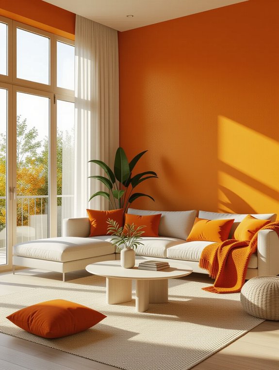vibrant minimalist orange accents