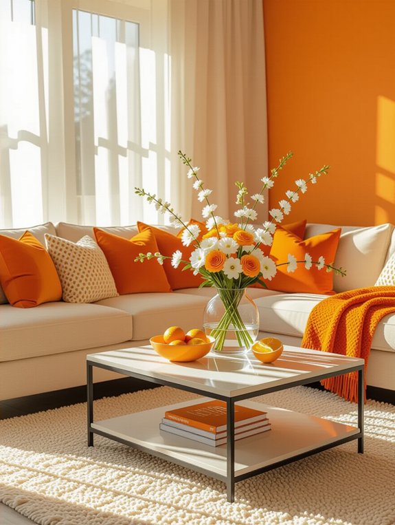 vibrant orange centerpiece ideas