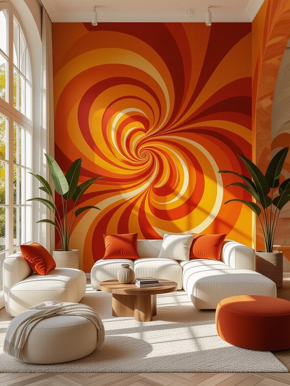 vibrant orange mural artistry