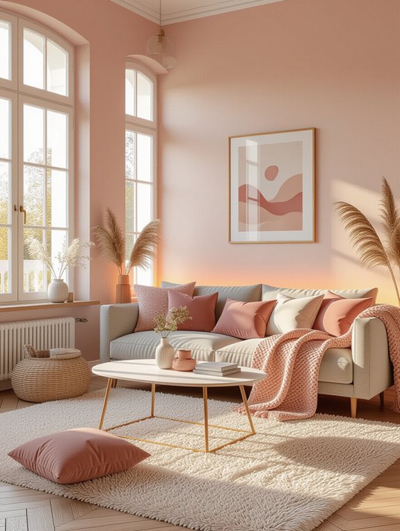 vibrant pink sunset accents