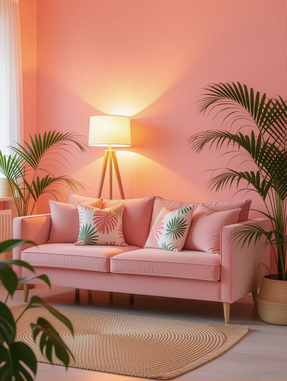 vibrant tropical pink decor
