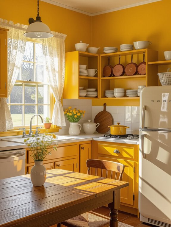 vibrant yellow kitchen decor