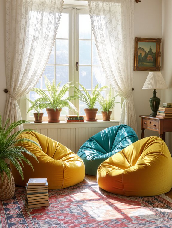 vintage cozy reading nook