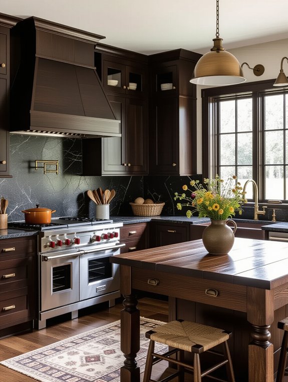 vintage dark pine kitchen