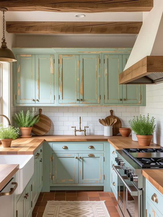 vintage distressed kitchen cabinets