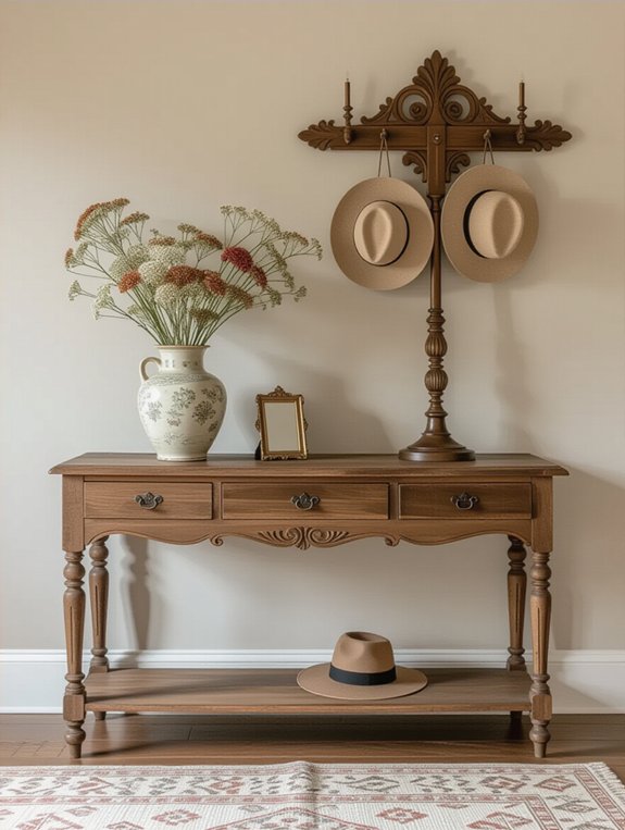 vintage entryway storage solution