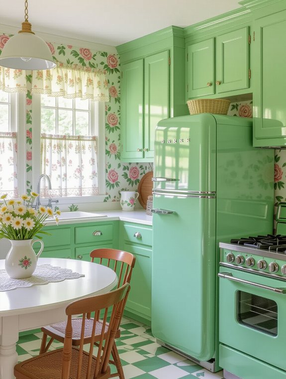 vintage green kitchen appliances