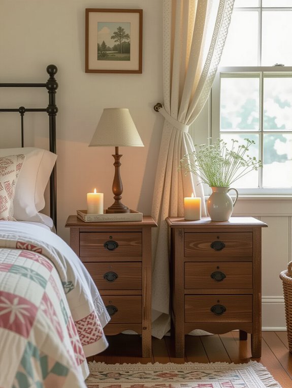 vintage wooden nightstands charm