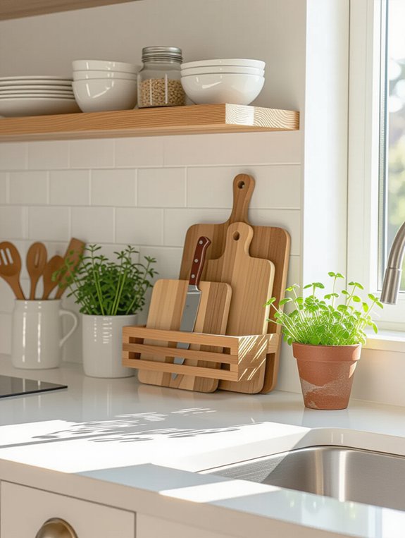 wall mounted cutting board organizer