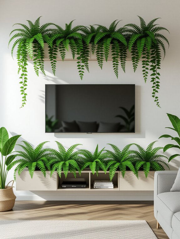 wall mounted planters above tv