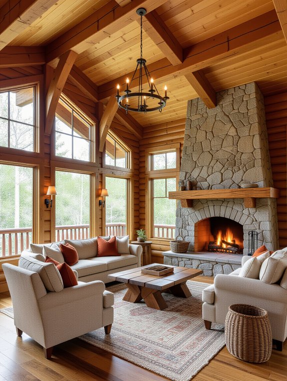 warm rustic cabin retreat
