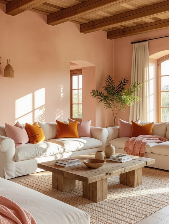 warm rustic rose ambiance