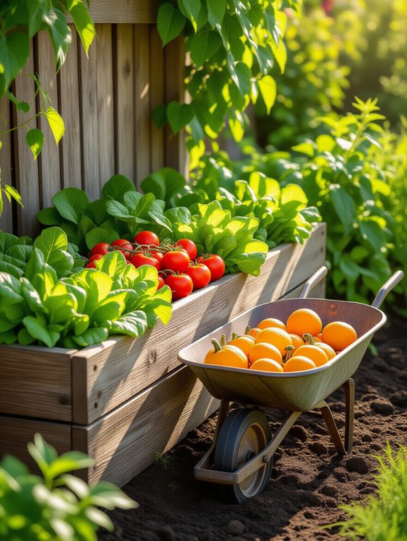 wheelbarrow garden bed transformation