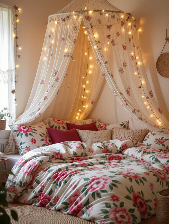 whimsical floral canopy retreat