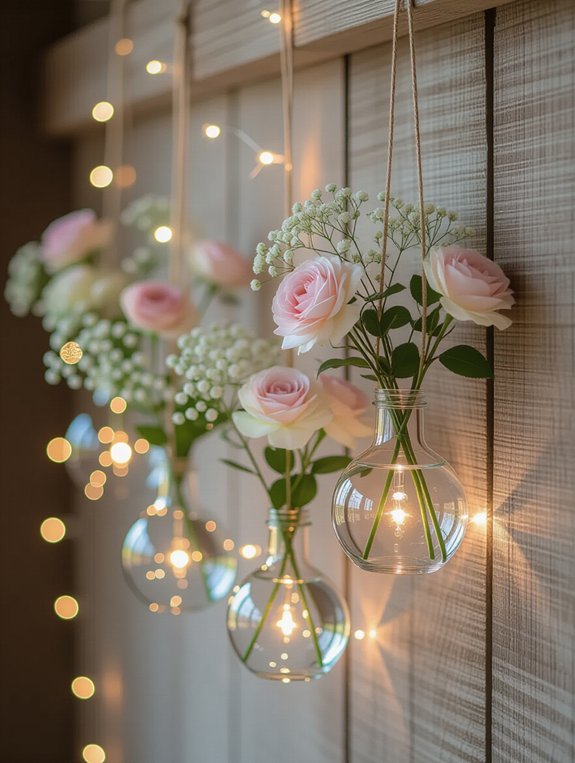 whimsical hanging flower vases