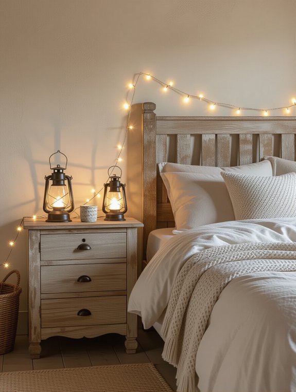 whimsical nightstand fairy lights