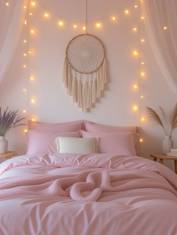 whimsical pink bedding decor