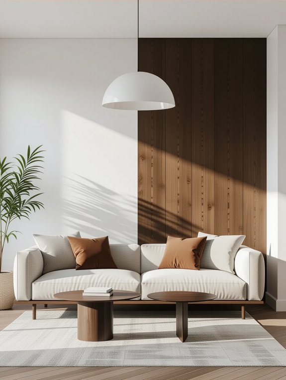 white walls dark wood