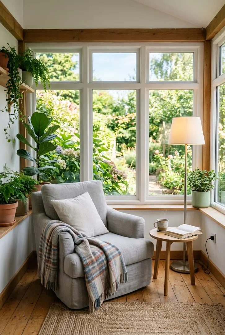 Cozy Reading Nook Sunroom