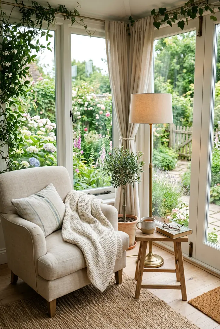 Cozy Reading Nook Sunroom