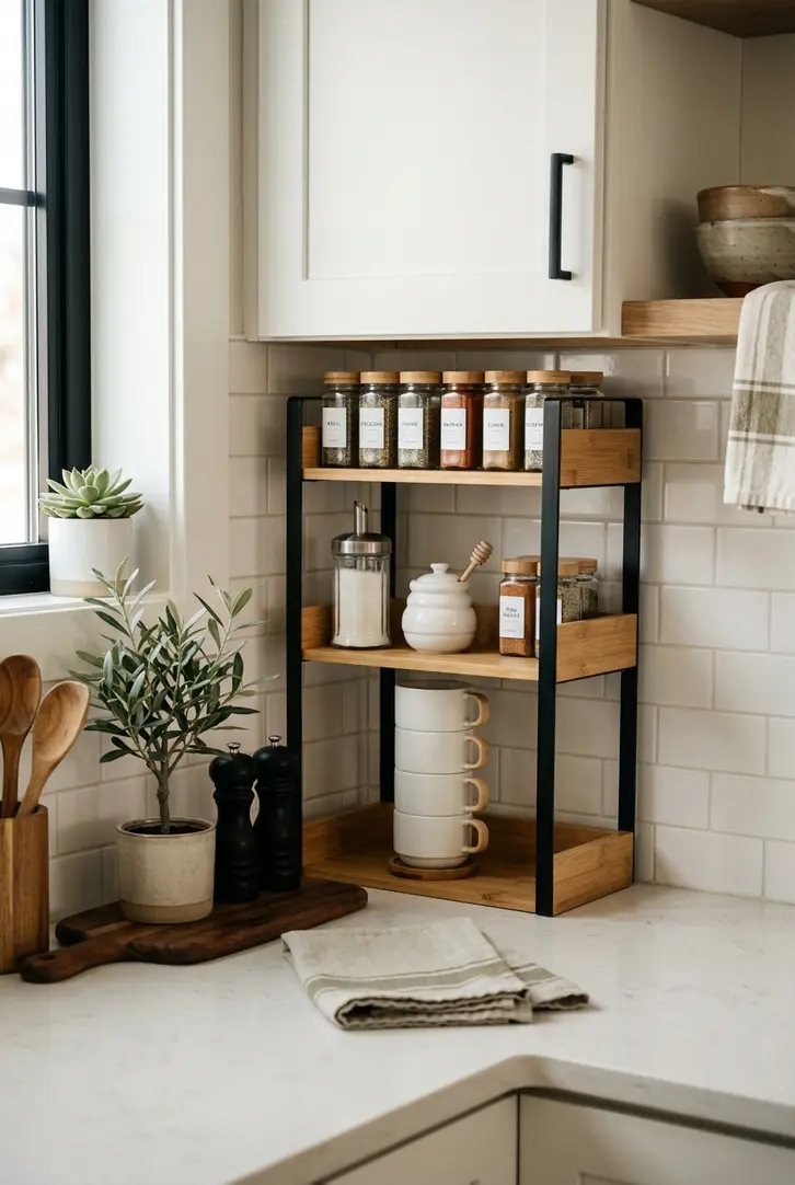 Tiered Corner Shelf Organizer
