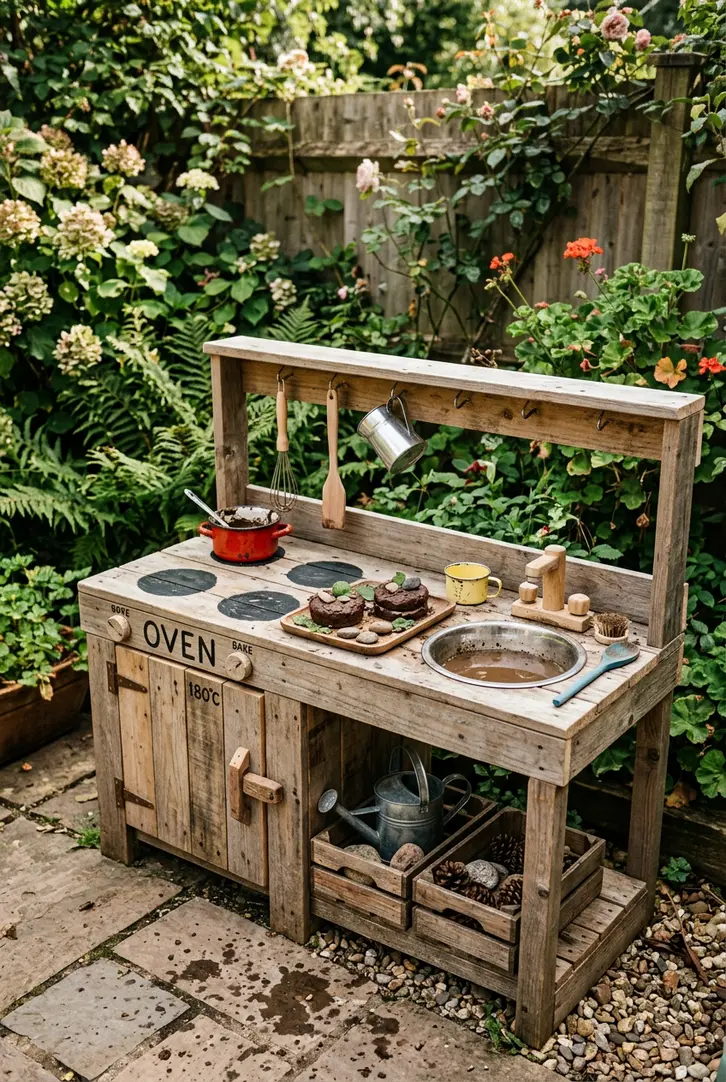 Mud Kitchen with Oven Door