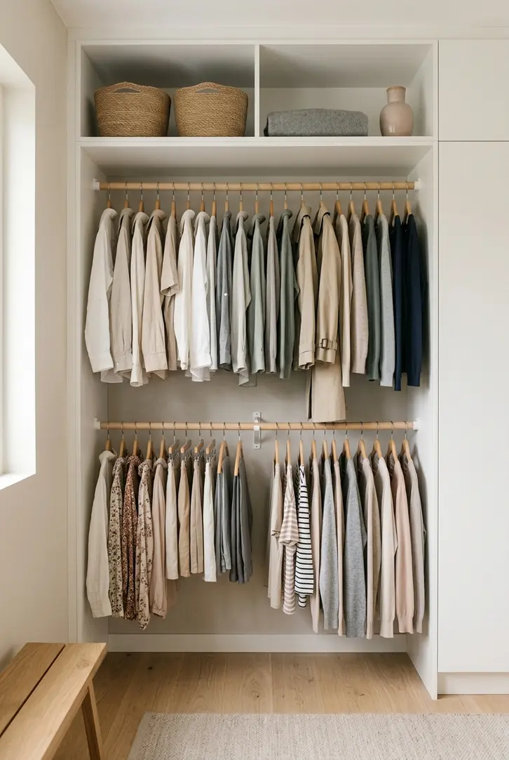 Install a Second Rod for Shorter Garments