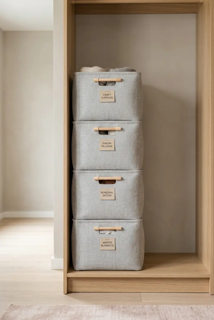 Store Bulkier Items in Stackable Bins