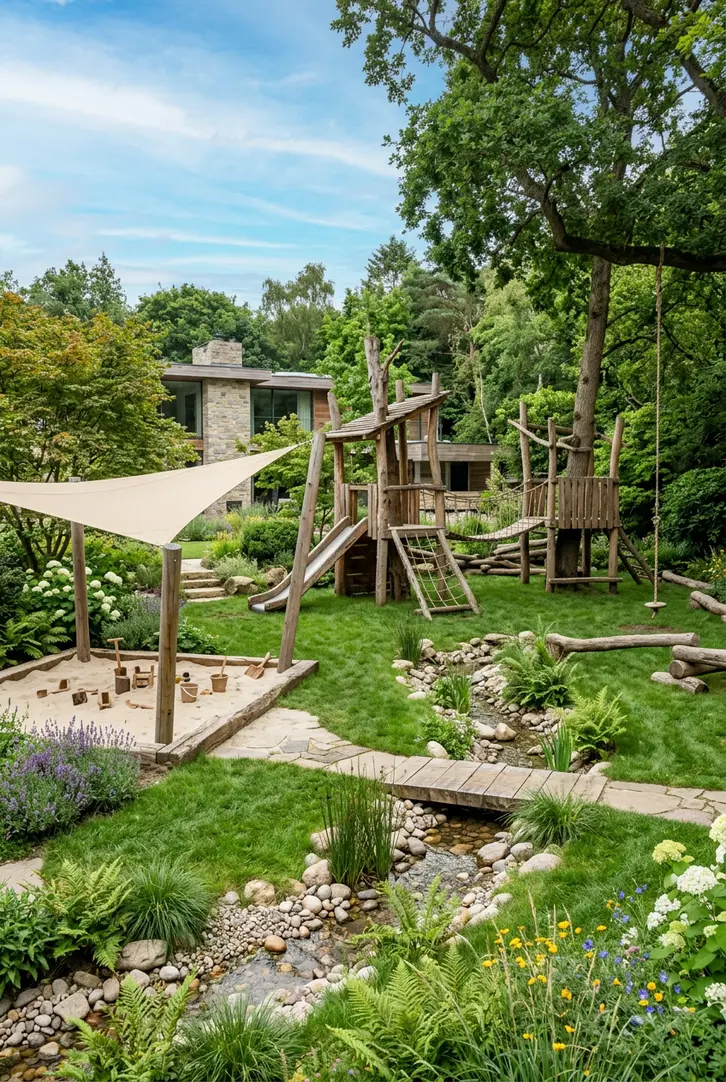 Childrens Play Zones with Natural Elements
