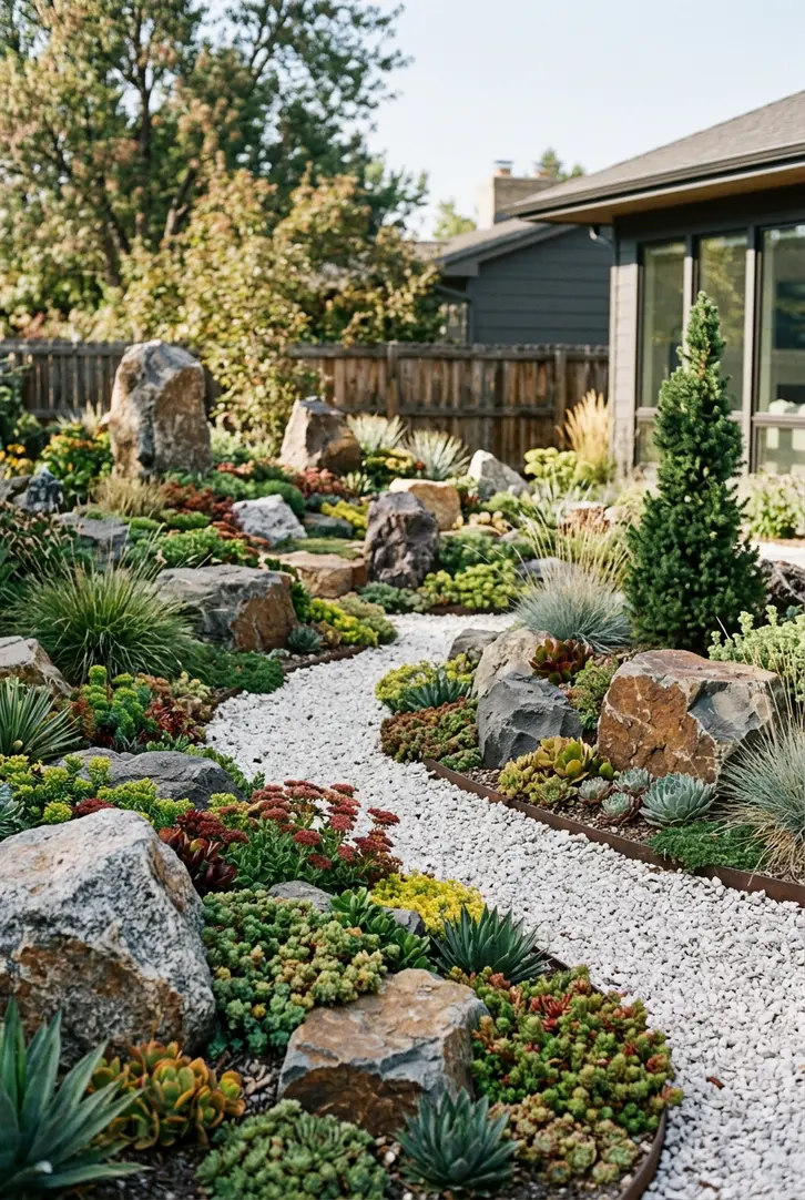 Feature Beautiful Rock Garden Elements