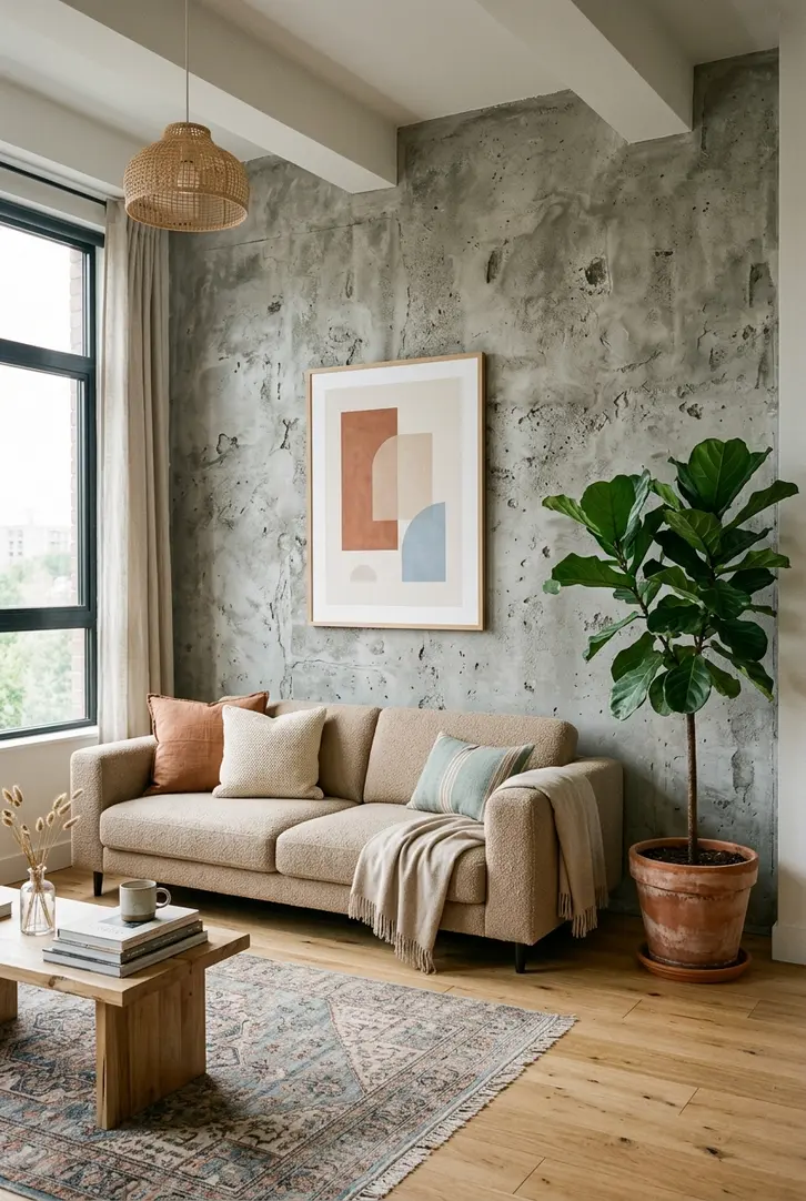 Faux Concrete Finish Walls