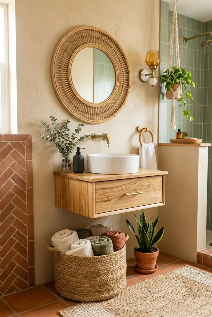 Woven Rattan and Jute Accents