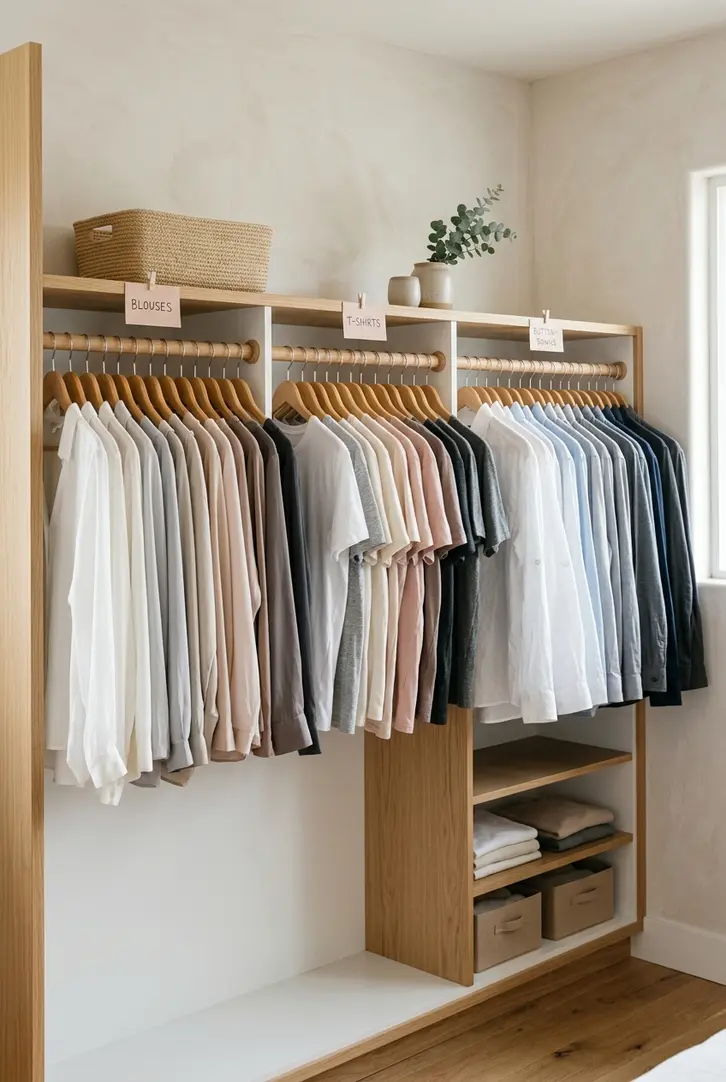Organize Clothes by Type and Color for Easy Access