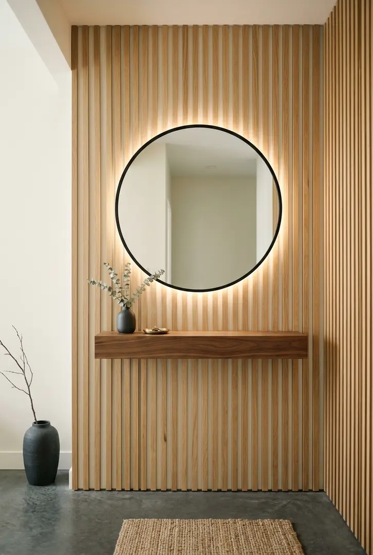Creating a Sleek Minimalist Circular LED Mirror Entryway