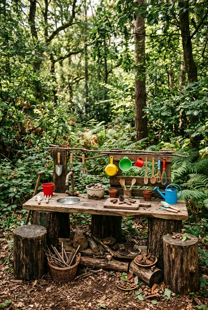 Natural Log Lookout Kitchen