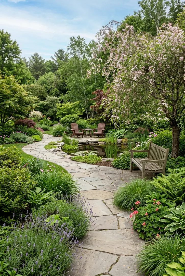 Curved Pathways and Seating Nooks