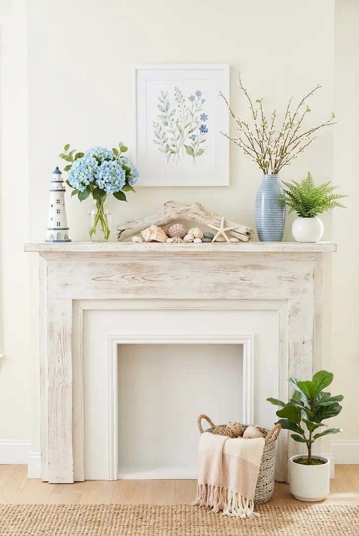 Coastal Breeze Inspired Mantel